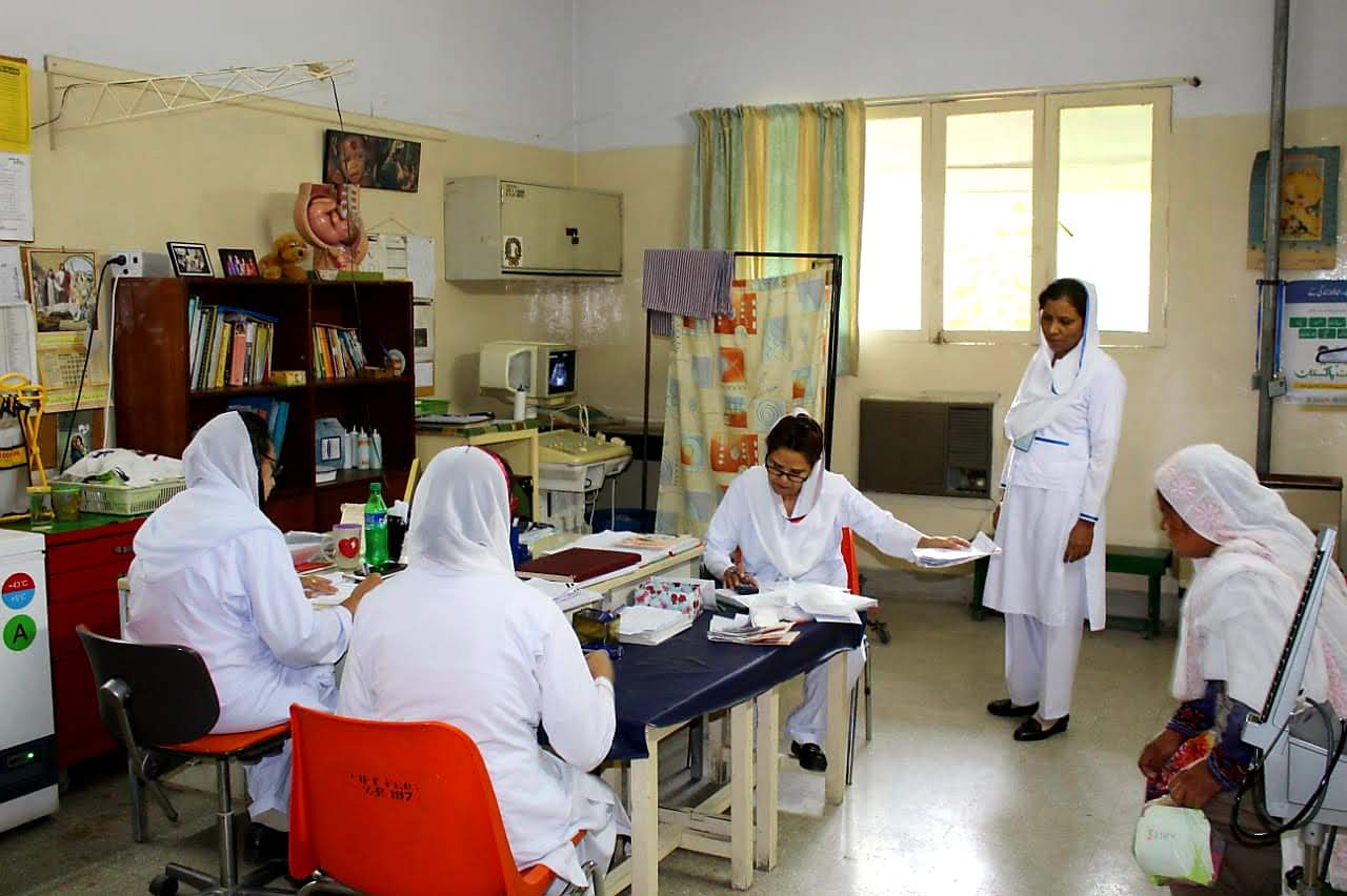 Women wait for family planning services at the Christian Hospital Taxila.