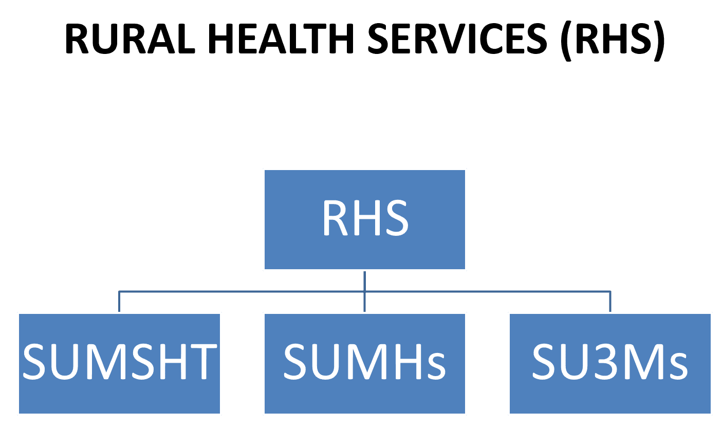 Flow chart of Rural Health Services and how the organization is structured.