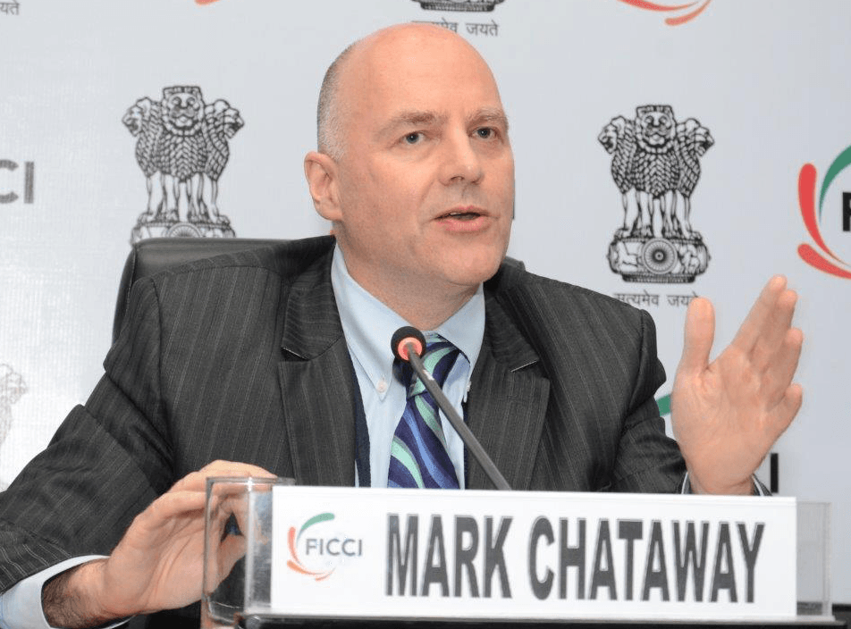 Mark Chataway presents at the FICCI panel on health and vaccines