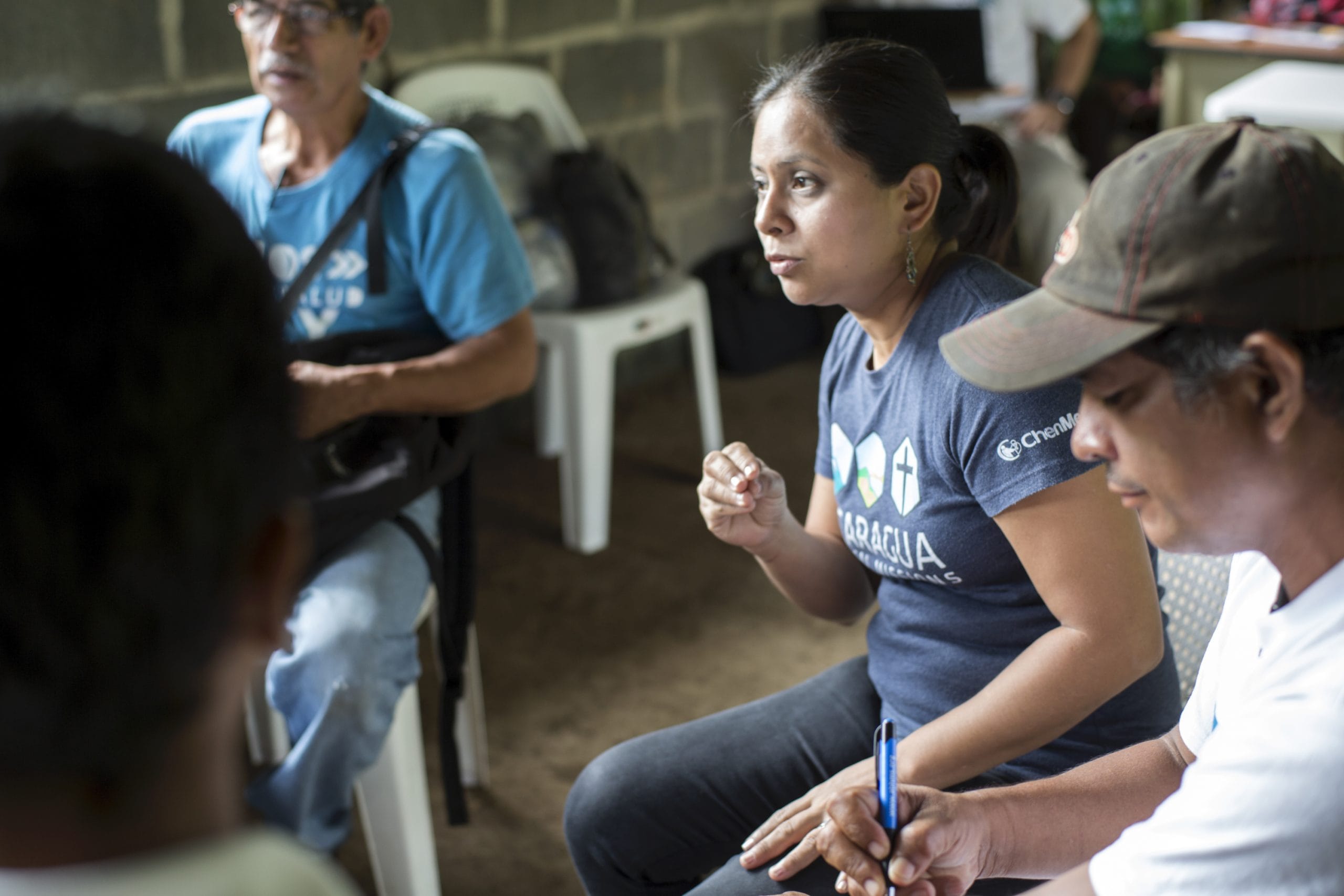 People in rural Nicaragua in a training session about family planning