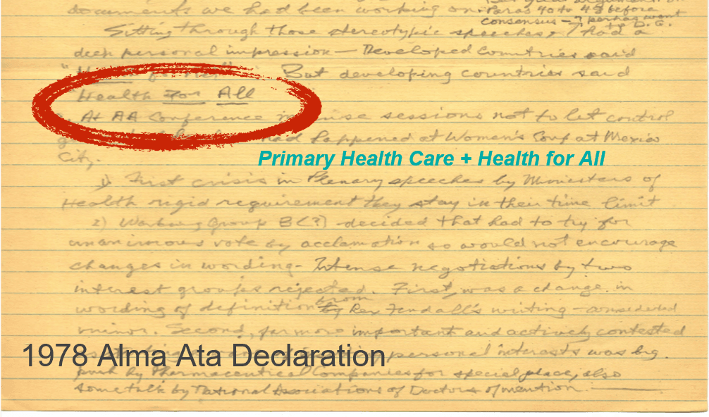 Text of the Alma Ata Declaration with Health for All Highlighted